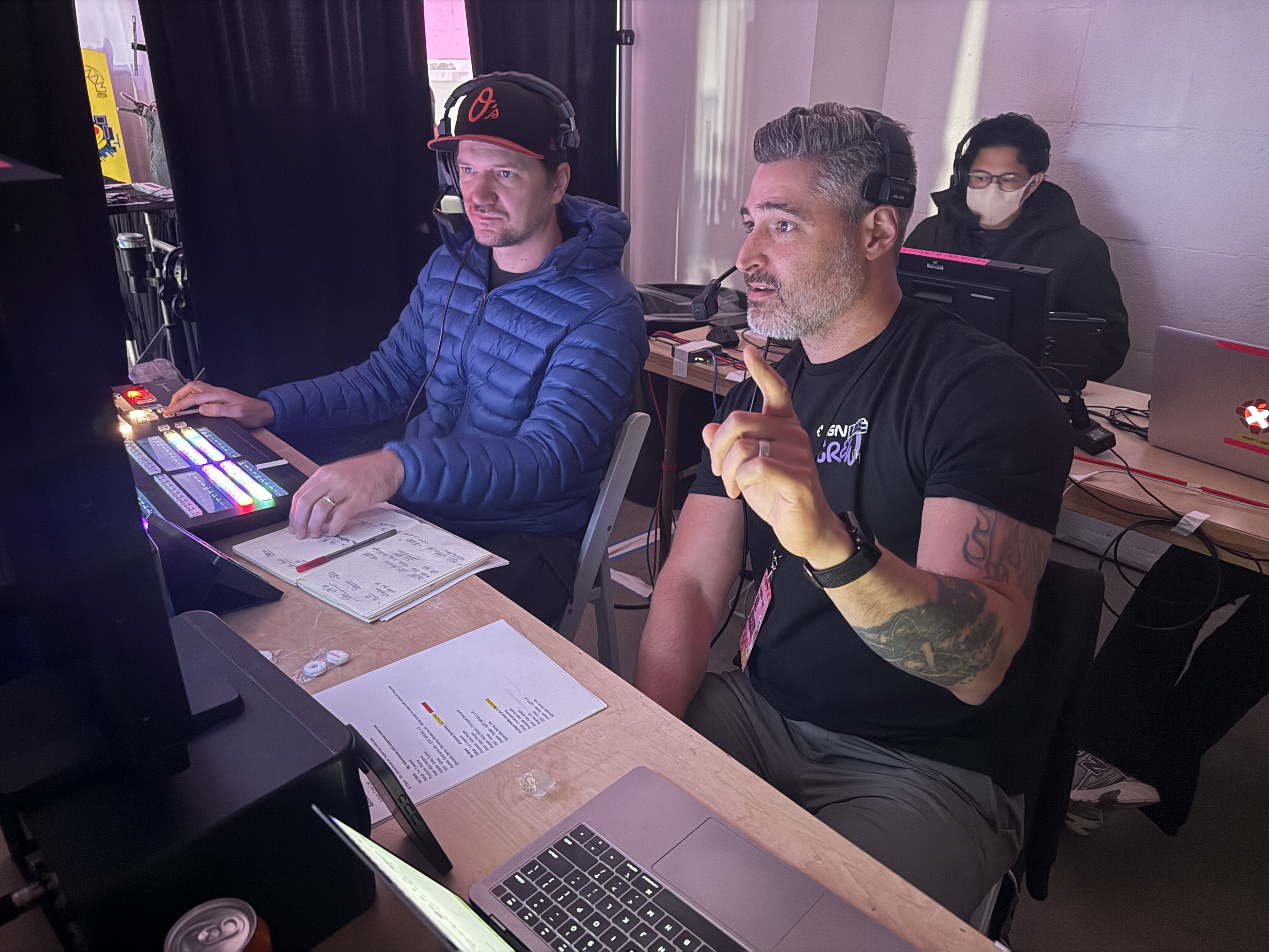 Jeremy Haché directing from the switcher